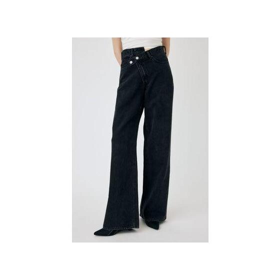 CROSS WAIST WIDE STRAIGHT BLK