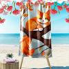 Autumn Feline In Harmony Print Beach Towel, Quick Drying, Suitable for Travel, Outdoor Sports, Jogging, the Beach and Swimming, Gift
