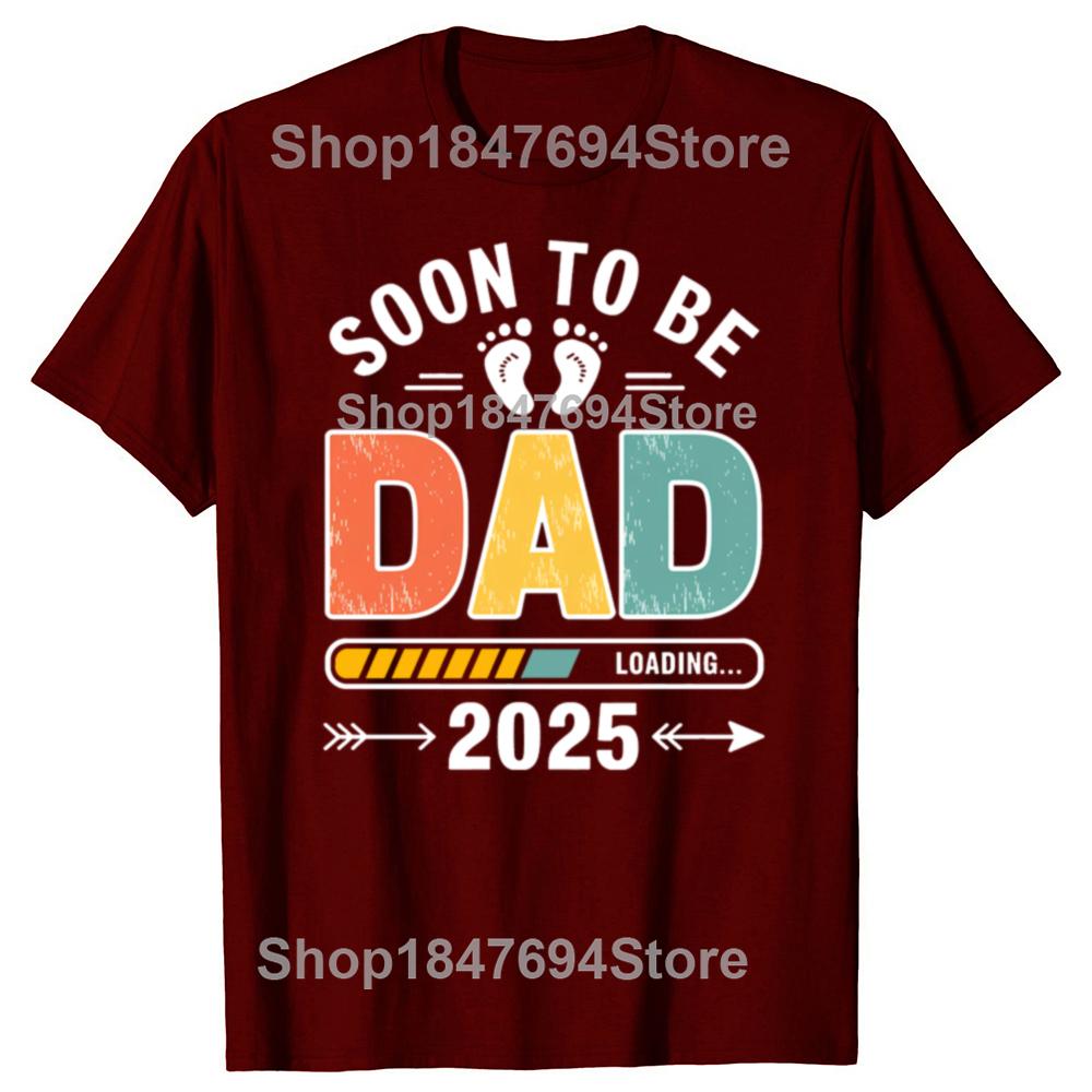 Blivande pappa Laddar 2025 Rolig Ny Pappa Design Bomulls T-shirts Herr Mode Casual T-shirt Lös Oversize Streetwear T-shirt