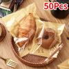 50 Stück Selbstklebende Versiegelungs-Brotbeutel Back-Lebensmittelverpackungsbeutel für Croissants, Kekse, Plätzchen, Sandwiches, Gebäck