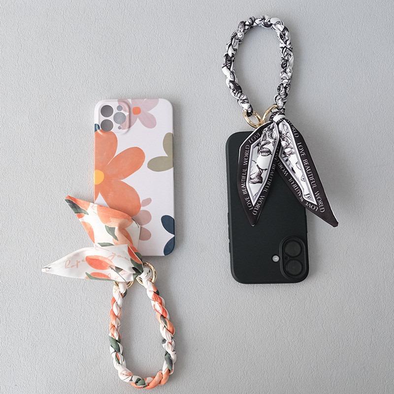 Fashion new celebrity versatile silk scarf portable short URL spring and summer handbag with bag accessories hand carry mobile phone chain