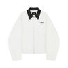 WE11DONE Color Block Collar Pointed Lapel Zipper Jacket Unisex Jackets White WD-JP2-24-036-U-WH