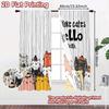 2pcs, 2D FLAT PRINTING Curtains (Without Rod) Cute Cat Parade Popular Curtains&Drapes Festival Prints Light Filtering Curtains