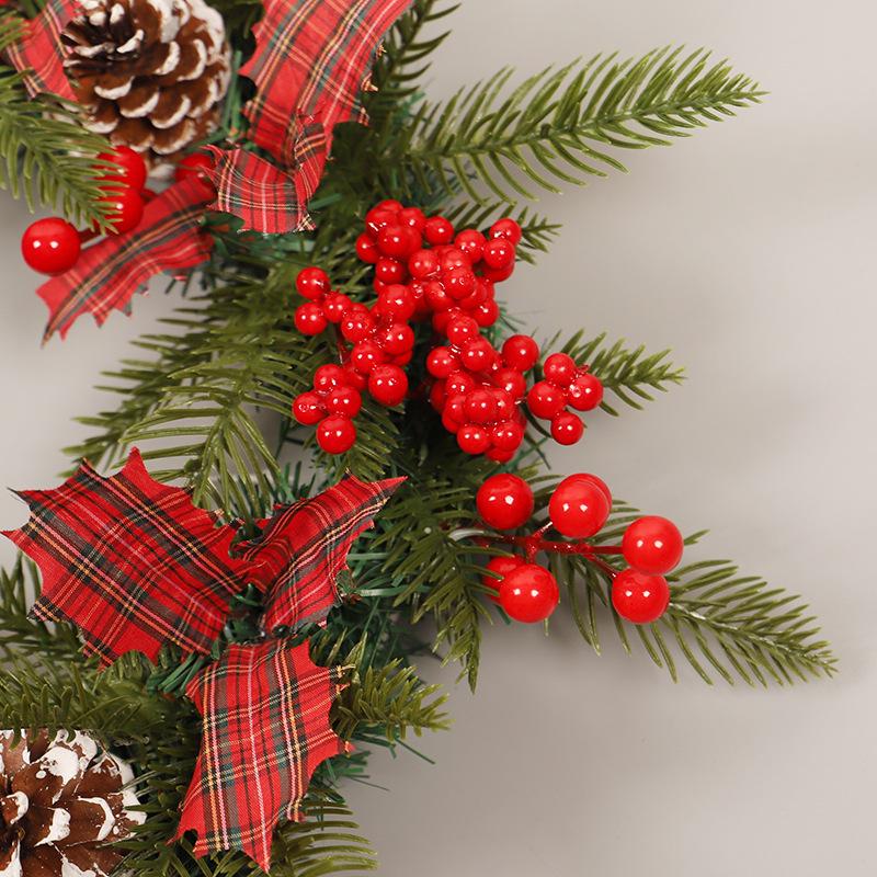 New Pinecone Red Berry Christmas Wreath - Festive Wall & Door Hanging Decoration