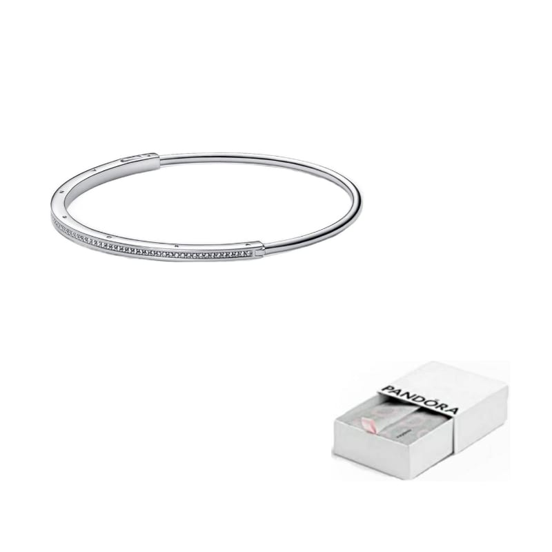 Pandora Signature Collection 925 Sterling Silver Synthetic Cubic Zirconia Bangles Women's 592313C01