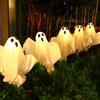 Halloween Ghost Decoration Lantern 8Modes White Cloth Ghost Stake Lights Solar Powered Spooky Cloth Ghosts Light for Patio Porch