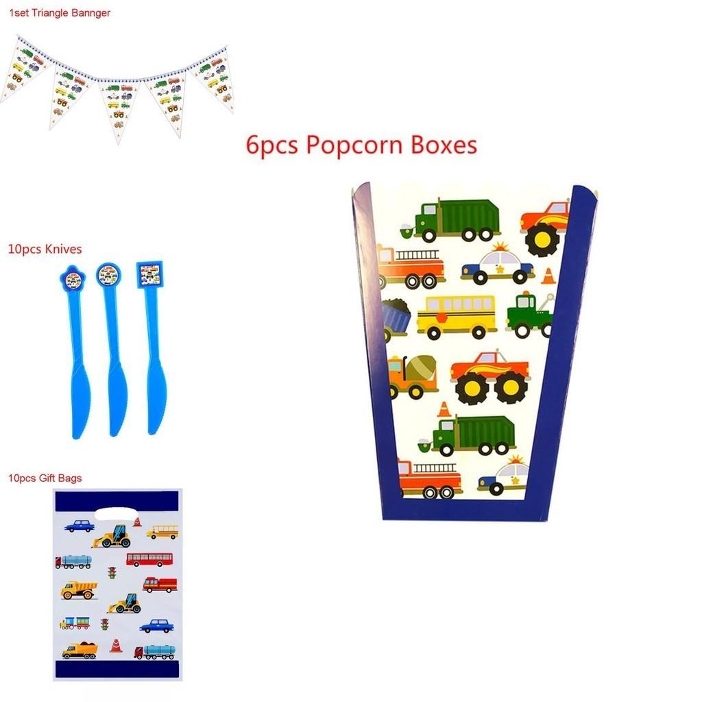 Children's Engineering Car Birthday Party Theme Disposable Tableware Set**