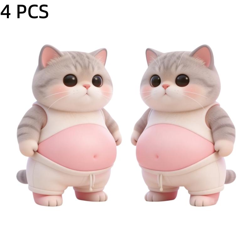 3D Fat Chai Dog Anti Collision Stickers DIY Cute Kitten Soft Silicone Self-Adhesive Stickers Children's Toy Birthday Gift