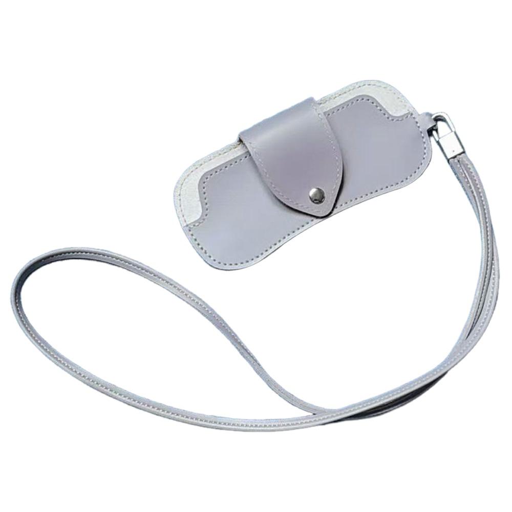 

Сумка для хранения солнцезащитных очков из ПУ кожи со шнурком Держатель для солнцезащитных очков Аксессуары для очков серый