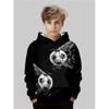 Autumn 3D Football Printed Hoodies Fashionable Casual Sports Long Sleeved Children's Boy Hooded Sweatshirts