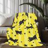 Cozy Black Cat Stars Flannel Blanket Soft Breathable All Season Machine Washable Perfect Gift For Cat Lovers