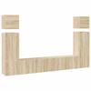 8 Piece TV Cabinet Set In Sonoma Oak Effect Particleboard