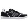Emporio Armani EA7 Leather Lace-Up Round Toe Flat Low-Top Sneakers Unisex sneaker Black 7X000405AF19826MC001