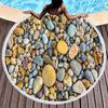 Various Stone Print Round Beach Towel,Microfiber Sand-proof Beach Blankets,Absorbent Quick-dry Pool Towels,Portable Picnic Mats