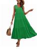 2026 European & American Elegant V-neck Layered Hem Solid Color Holiday Dress