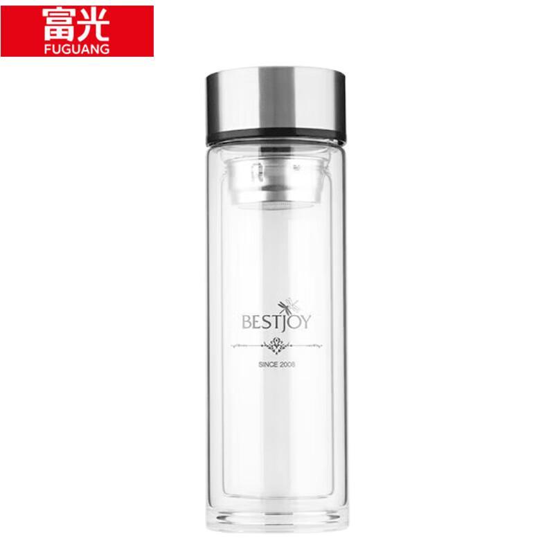FUGUANG Shixi Portable Double-Wall Borosilicate Glass Tea Infuser Bottle