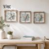 Small Beach House Ornaments 3D Conch/Starfish/Shell Wooden Frame Wall Art, Distressed Coastal Style Decoration, Mediterranean Art Ocean Inspired Decor