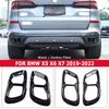 Car Four Way Tail Throat Decorative For BMW X5 X6 X7 2019-2022 ABS Black/Carbon Car Fibre Tail Muffler Exhaust Pipe Output Cover