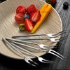 304 Stainless Steel Fruit Fork Cake Dessert Fruit Picks Mooncake Pick for Parties and Events Party Kitchen Tableware