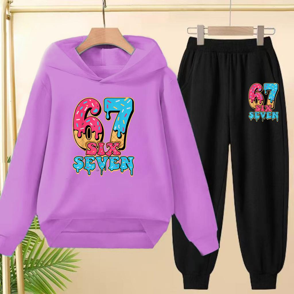 Set Autunnali e Invernali per Bambini e Bambine dai 3 ai 12 Anni, 67 Felpe Sportive Cartoni Animati, Pantaloni Lunghi e Affascinanti Pullover con Cappuccio