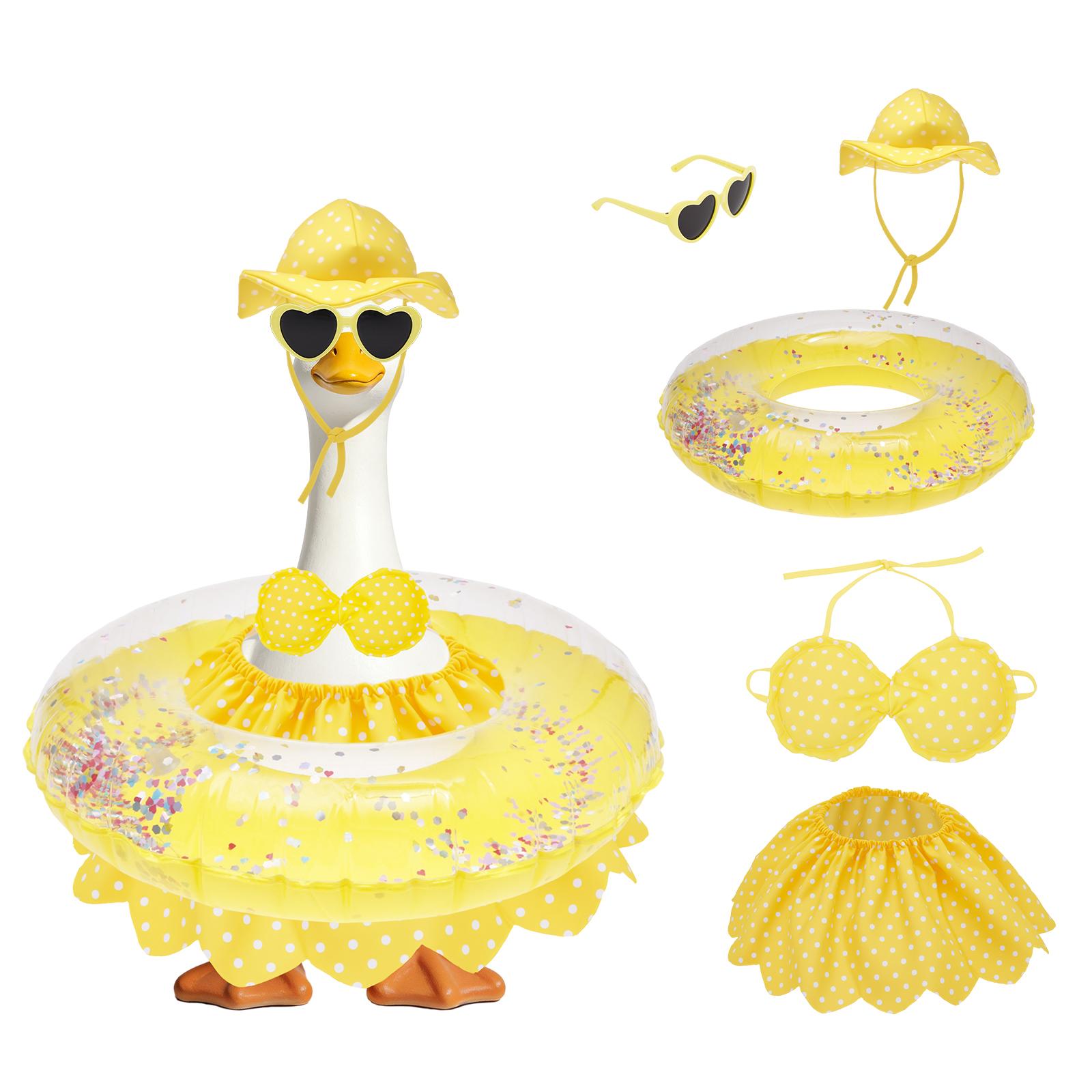 

Porch Goose Clothes Outfit Set 23 Statue Goose Swimwear Costume Summer Decorative Porch Goose Outfit Kits for Outdoor Yard Pool