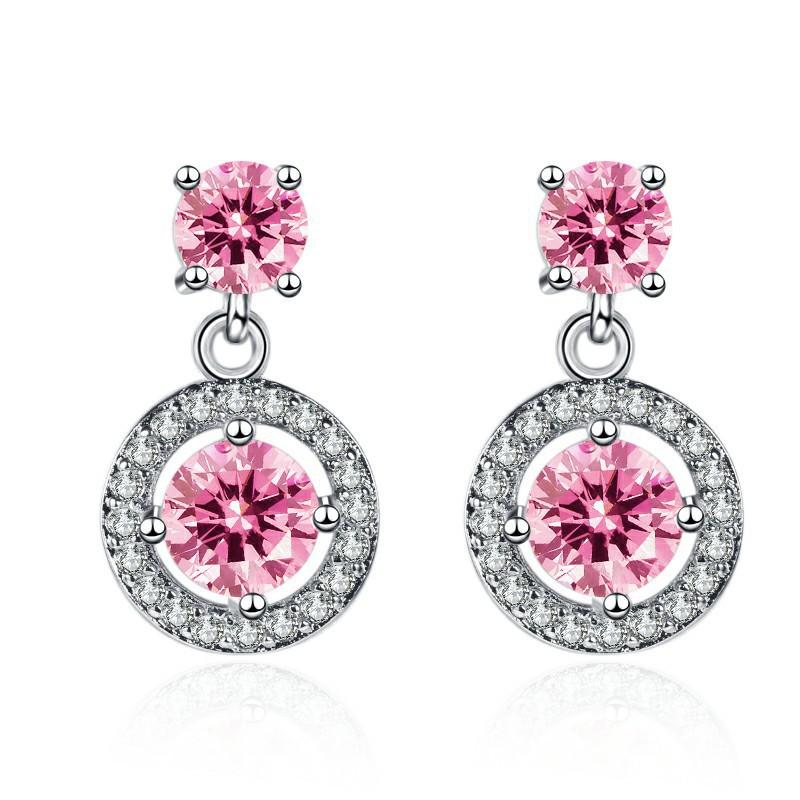 925 Sterling Silver Jewelry Women Fashion Cute Tiny Clear Crystal CZ Stud Earrings Gift for Girls Teens Lady E001