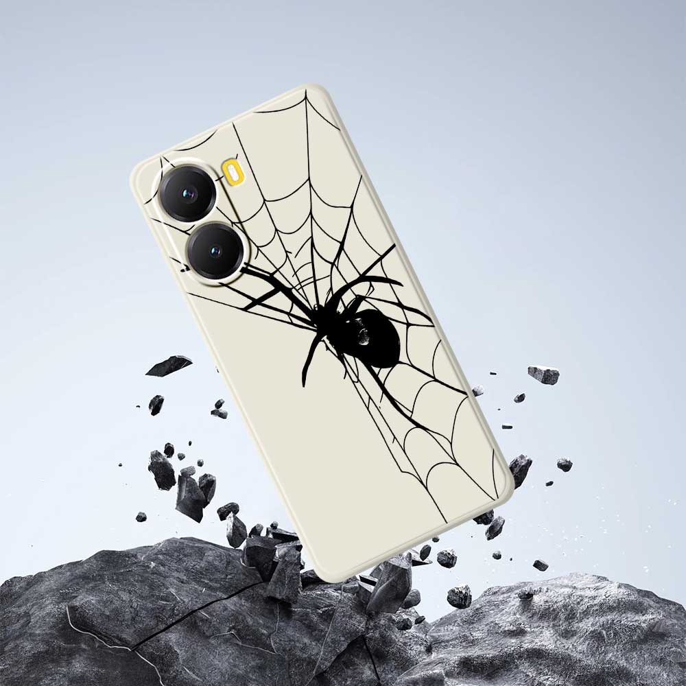 For Xiaomi Redmi Turbo 4 5G/Poco X7 Pro 5G Case Spider Pattern Printing Straight Edge TPU Phone Back Cover