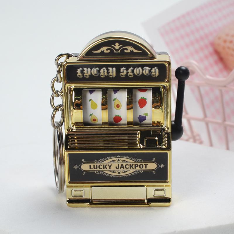 Retro Fruit Slot Machine Keychain Toy Pendant