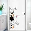 Cartoon Kitten Stacking Door Sticker for Kids Room Nursery Decors Easy to Apply Removable PVC Decal Wall Decoration