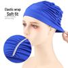 Women's Plus Size Pleated Swimming Cap - Water-Repellent, Elastic, Non-Constricting, Ear Protection for Long Hair. Suitable for Hot Springs. Unisex.
