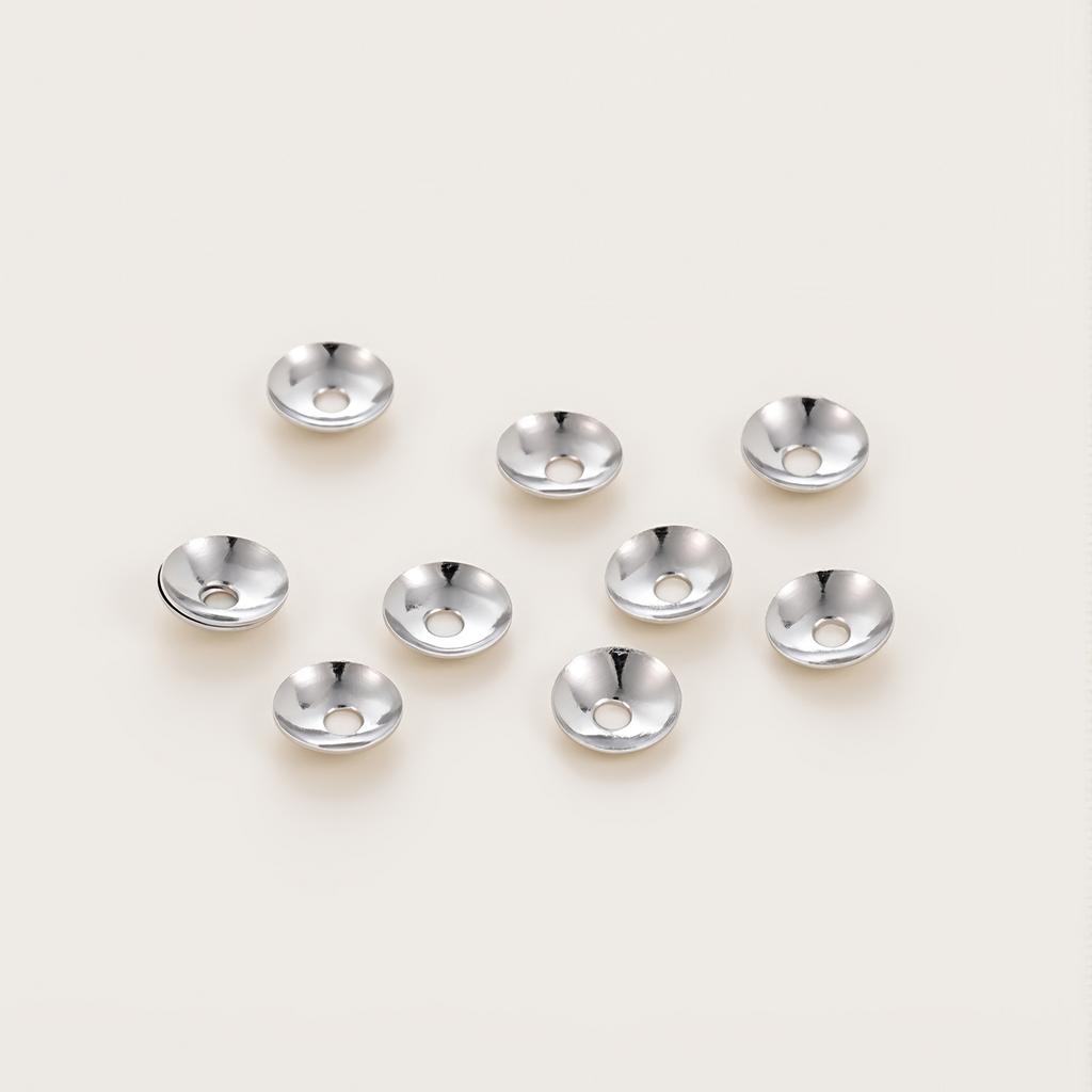 50Pcs 3/4mm 14/18K Gold Color Plated Copper Beads Caps Spacer Beads for DIY Necklace Bracelets Jewelry Making Accessories