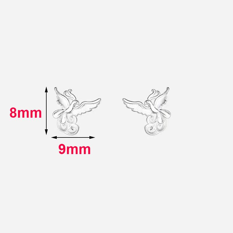 Real 925 Silver Bird Animal MINI Stud Earrings For Women Classic Fine Jewelry Exquisite Accessories
