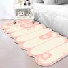 1PCS Cartoon Black White Faux Sheepskin Bedside Rug Non-Slip Sofa Carpet for Living Room Indoor Floor Mat Bedroom Study Balcony