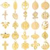 5pcs Tulip Rose Flower Plant Charm Gold Color Stainless Steel Pendants For Jewelry Making Bulk Ginkgo Breloque Acier Inoxydable