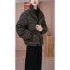 Thickened Warm Winter Plaid Cotton Jacket for Women Loose Casual Slimming Versatile Basic Outerwear Padded Coat