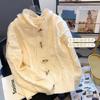 Lazy Horn Button Knitted Jacket Women's Autumn Winter New Warm Soft Waxy Loose Retro Niche Sweater Cardigan