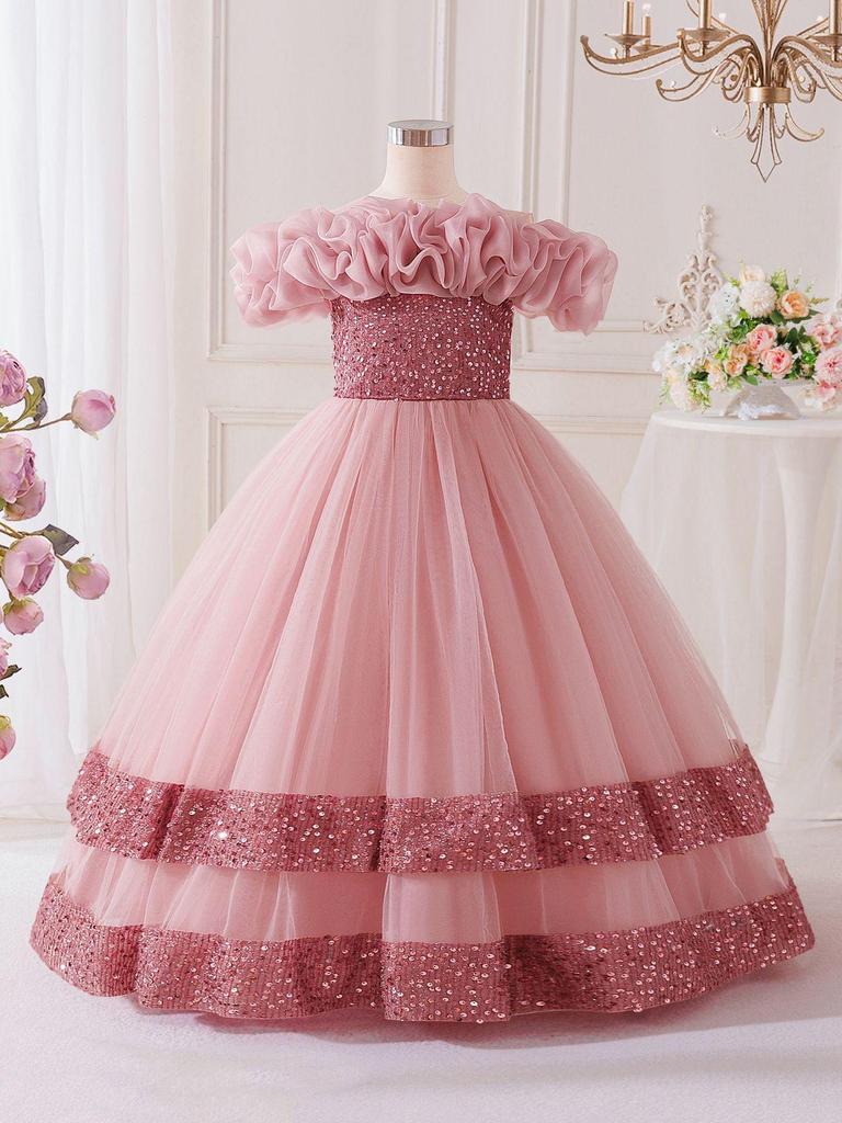 European & American Style Flower Girl Princess Dress - Puffy Skirt for Wedding & Piano Performance