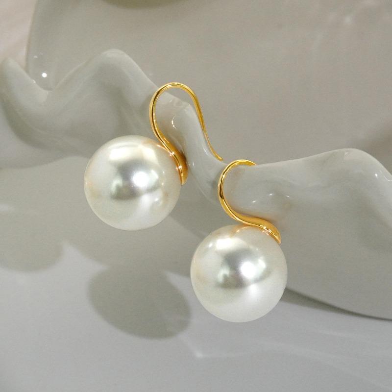 Pearl Round Pearl Ear Hook Small-scale Design High-end Style Simple and Versatile Earrings Jewelry