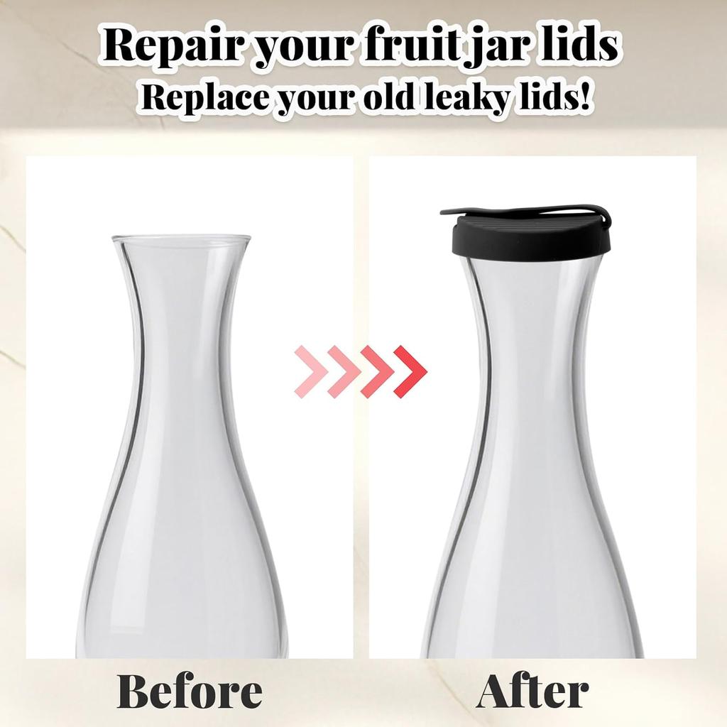 2pcs Replacement Lids for Good Seasons, BPA-Free Salad Dressing Lid Leakproof & Airtight Cap Accessory for Cruet Bottle Container (Black)