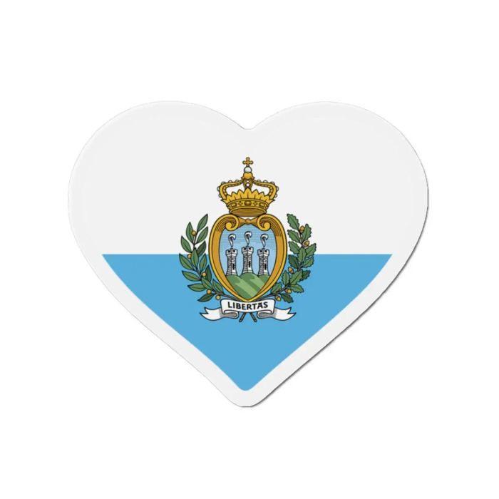 Aimant Coeur Drapeau Saint-Marin - Multicolore - 8 cm - 50 pièces - Résine synthétique - Mixte