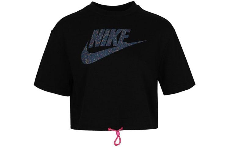Nike Crop Tops Women s Black Crew Neck Moderate CJ2276-010 XL