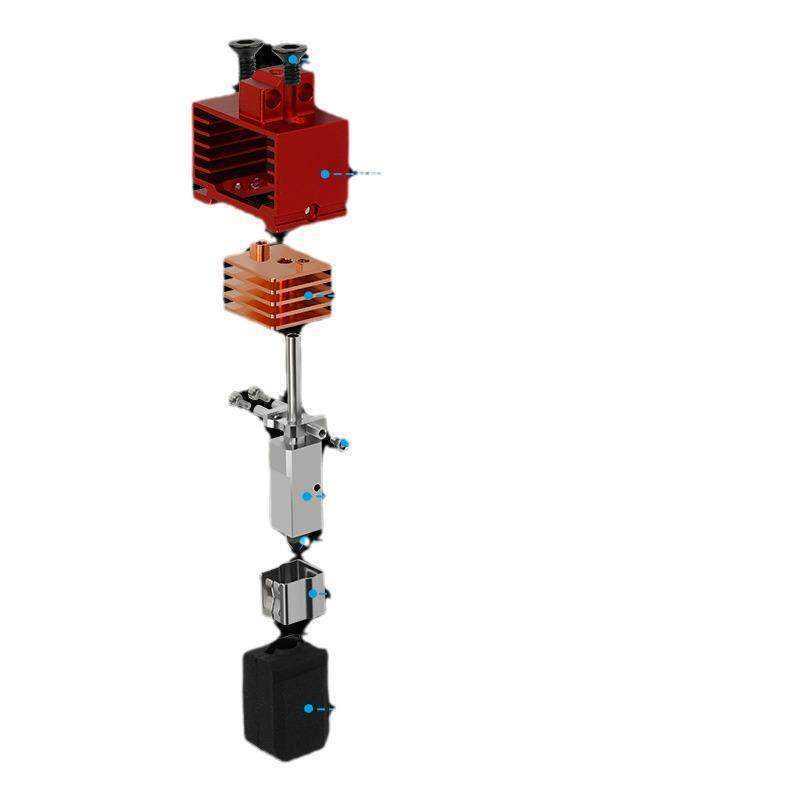 Tuox1c/p1p Bamboo Extruder Head 3.0: Upgraded Steel 3D Printer Hotend, High-Temp Removable Component.