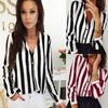 SCIONE Women Casual Striped Shirts Female Loose Autumn Turn Down Collar Shrit Office Blouses Top