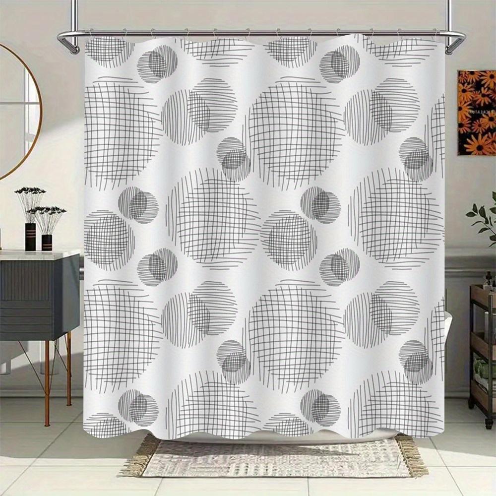 

Abstract Circle Line Shower Curtain – Black & White Geometric Pattern, 2D Flat Print, Polyester, 70.8 X70.8 Inch W60H190(CM)-1 Pcs