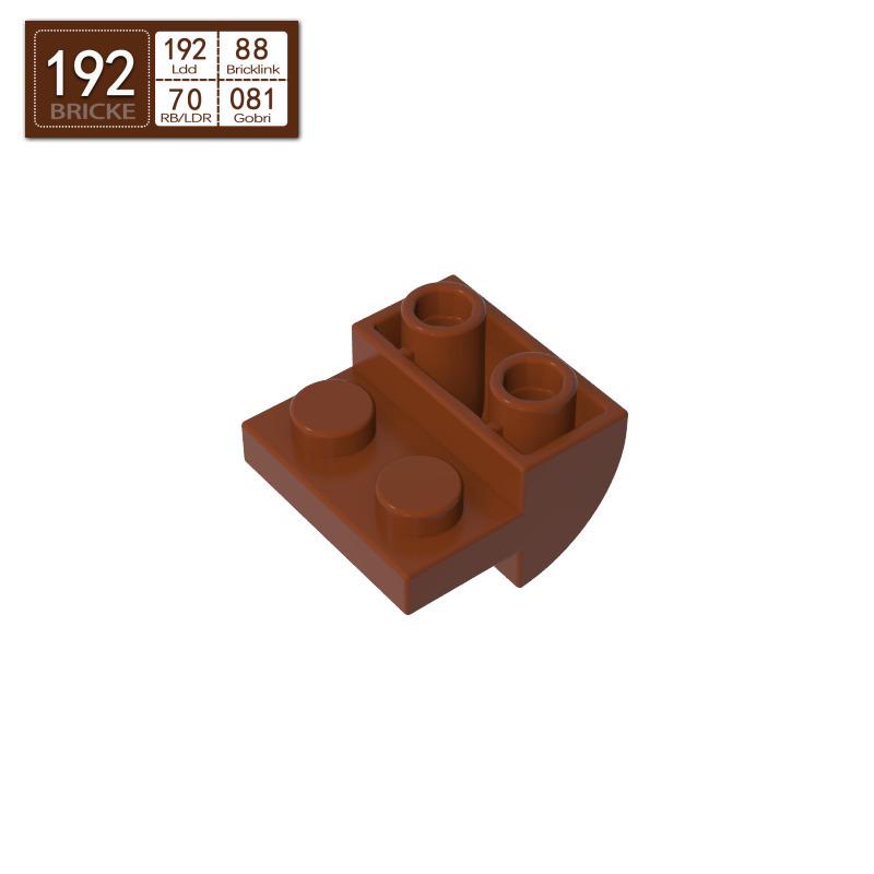 BRICKE 1750 Reverse Curved 2x2x1 Bricks - LEGO Compatible Building Blocks for MOC Projects. 52 pcs
