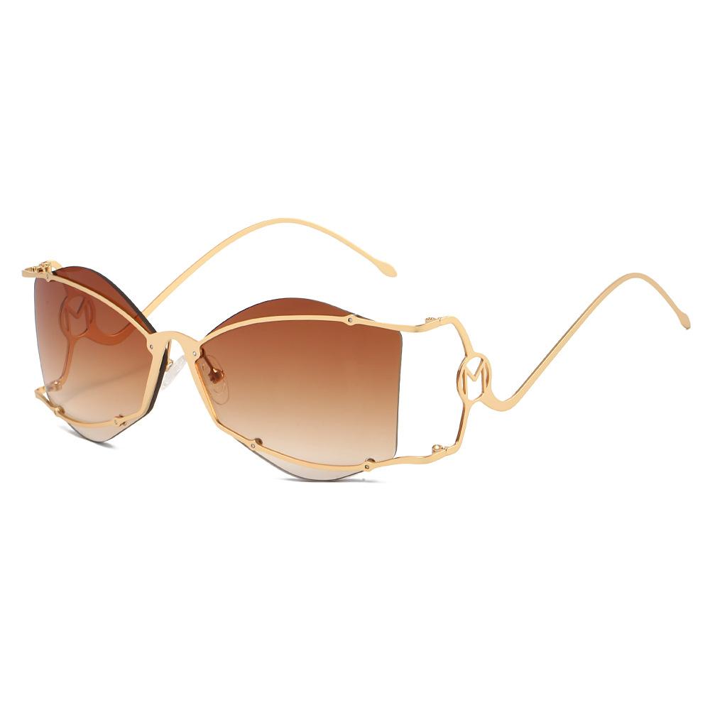 Ins New Frameless Edge Trimming Personality Irregular Trend Women Sunglasses Hip Hop Punk Funny Men Shades Uv400