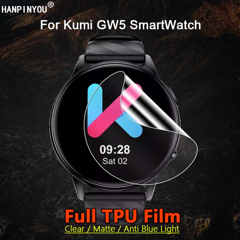 

2 шт. для Kumi GW5 GW3 Pro SmartWatch прозрачная/матовая/защита от синего света, мягкая пленка из ТПУ, защитная пленка для экрана-не стекло
