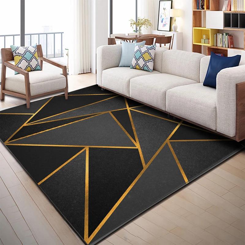 Nordic Luxury Style Living Room Carpets Area Rugs Bedroom Bedside Rug Home Decoration Parlor Carpet Modern Non-slip Floor Mat