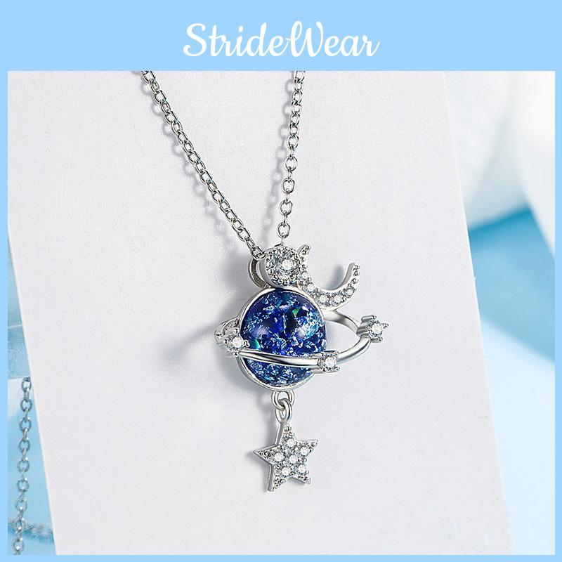 Fantasy Space Galaxy Pendant Chain With Zinc Alloy Material For Everyday Use