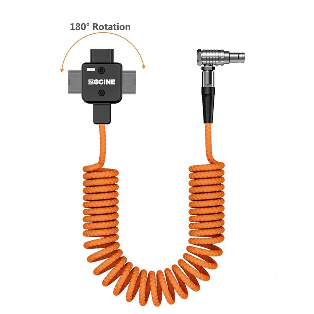 ZGCINE DT LM D TAP to LEMO 2Pin Male Power Cable 60cm Stretchable Length Replacement for Select RED ARRI Sony Camera